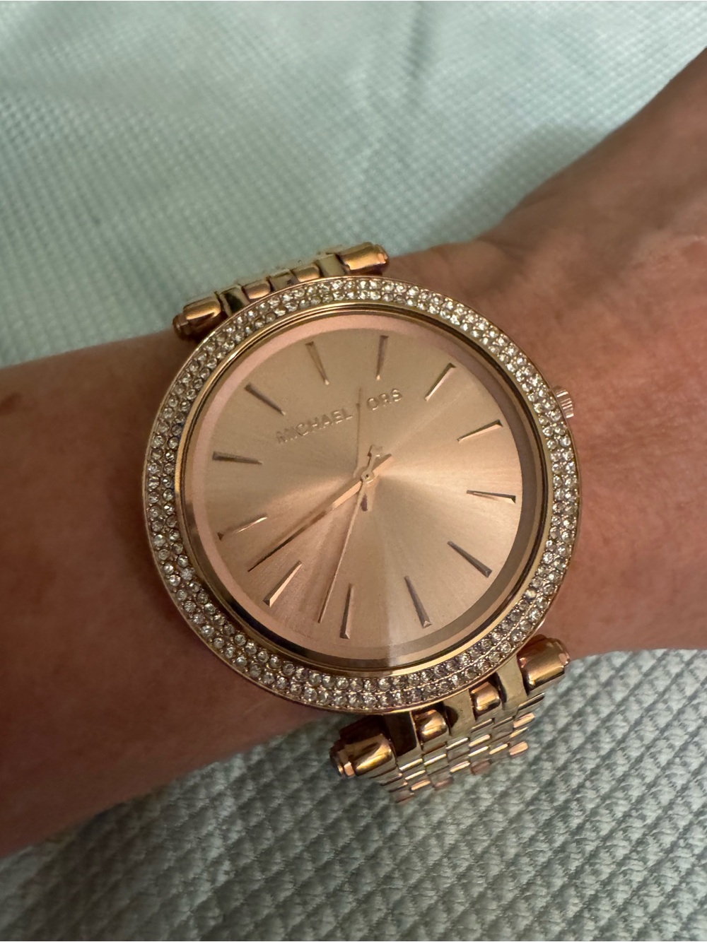 Michael Kors Darsi Rose Gold Crystal Bezel Women's Bracelet Watch
